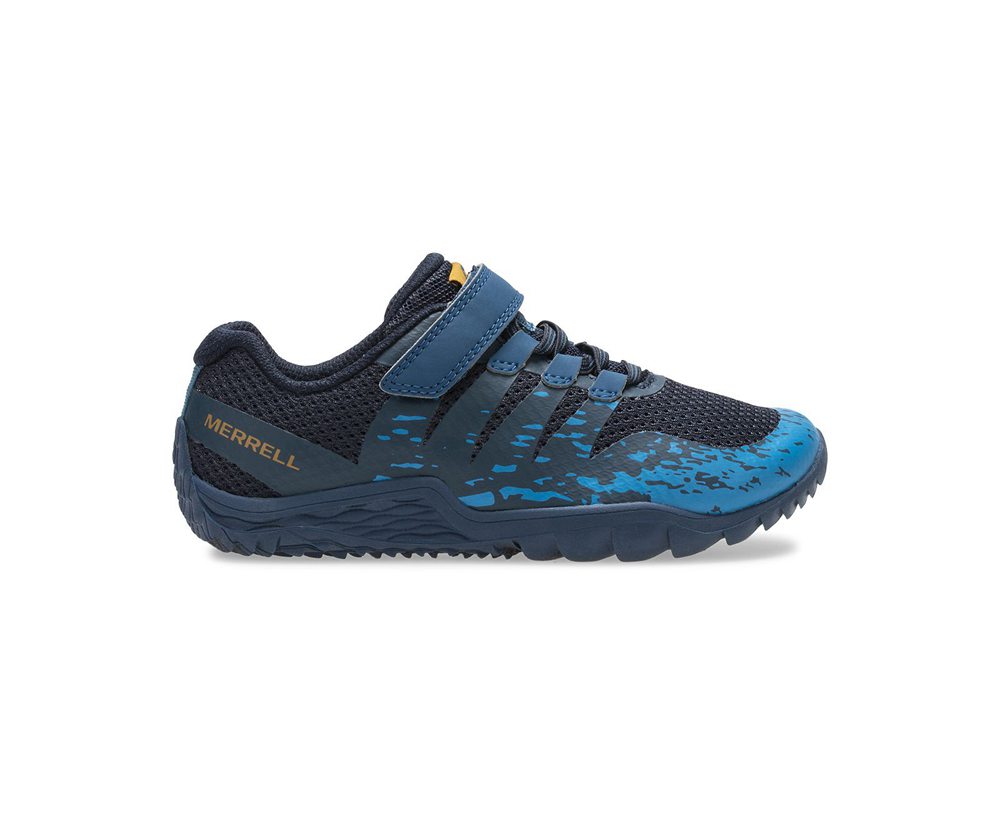 Buty Sportowe Merrell Dziecięce Granatowe - Trail Glove 5 A/C - 087154-CWL